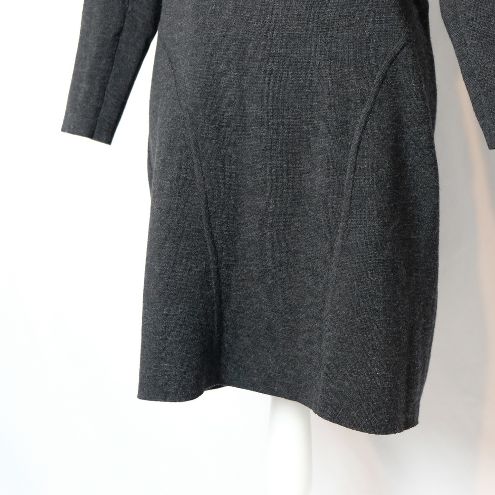 Theory Gray Wool V-Neck Career Work Dress Medium - Picture 3 of 8